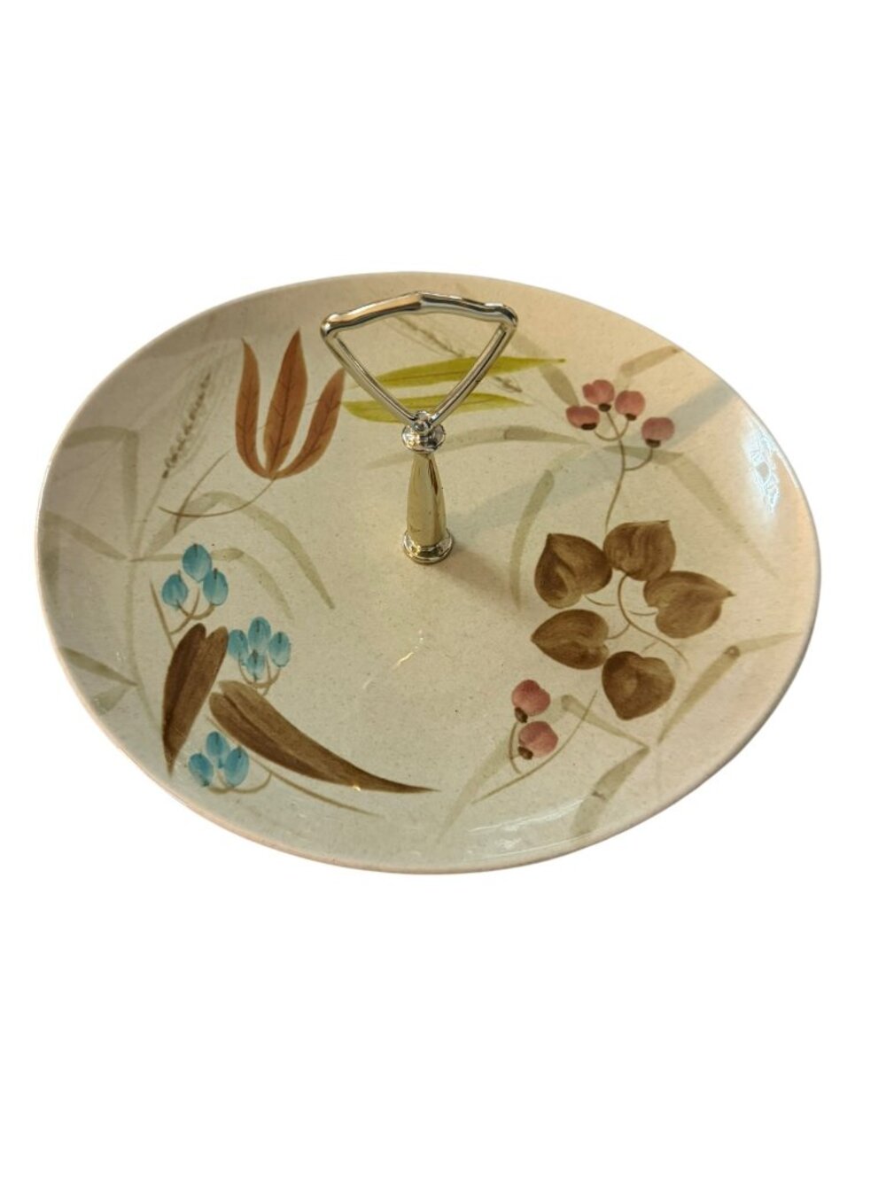 Vintage Red Wing Random Harvest Tidbit Tray Hand Painted MCM Serving Plate